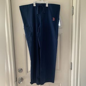 Cherokee Women’s Scrub Pants Drawstring - Navy with Boston Red Sox Logo - Size M